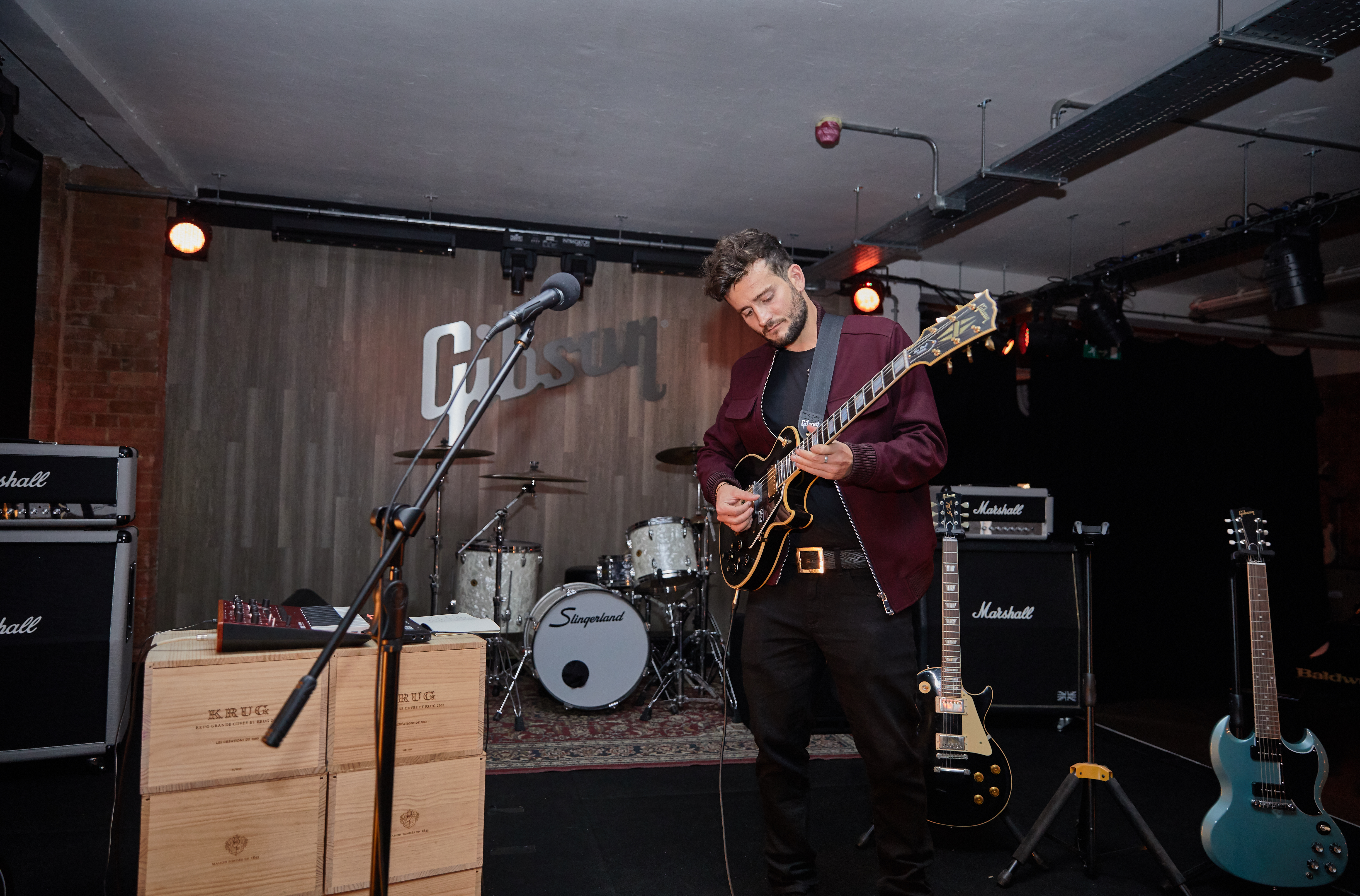 Michael Sebastian, Krug Champagne and Gibson Guitars